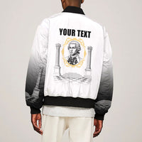 Personalized Prince Hall Freemasonry Bomber Jacket Masonic Square And Compass Vintage Gold Pillar Illustration