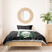 Personalized Skull Bowling Bedding Set Green Flame Skull - Wonder Print Shop