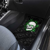 Personalized Skull Bowling Car Mats Green Flame Skull - Wonder Print Shop