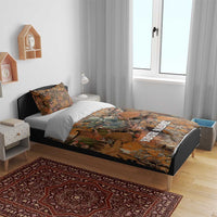 Custom Deer Hunting Bedding Set Big Game Camo Forest Design and Skeleton Archer - Wonder Print Shop