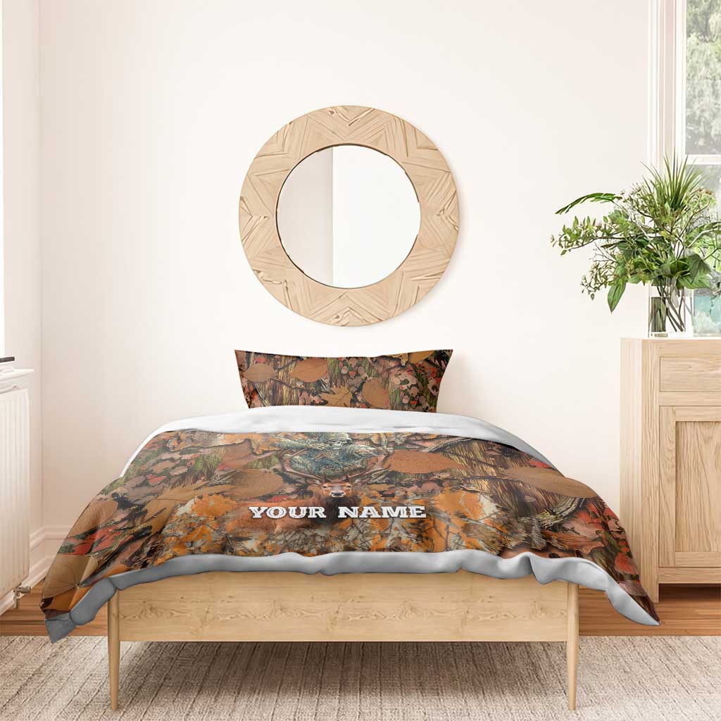 Custom Deer Hunting Bedding Set Big Game Camo Forest Design and Skeleton Archer - Wonder Print Shop