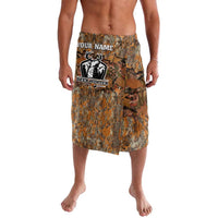 Camouflage deer graphic wrap skirt with elastic waistband, multicolor, knee-length