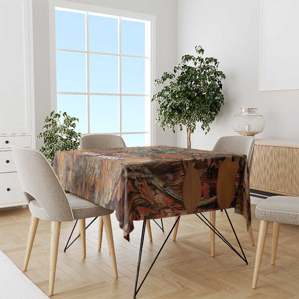 Custom Deer Hunting Tablecloth Big Game Camo Forest Design and Skeleton Archer - Wonder Print Shop