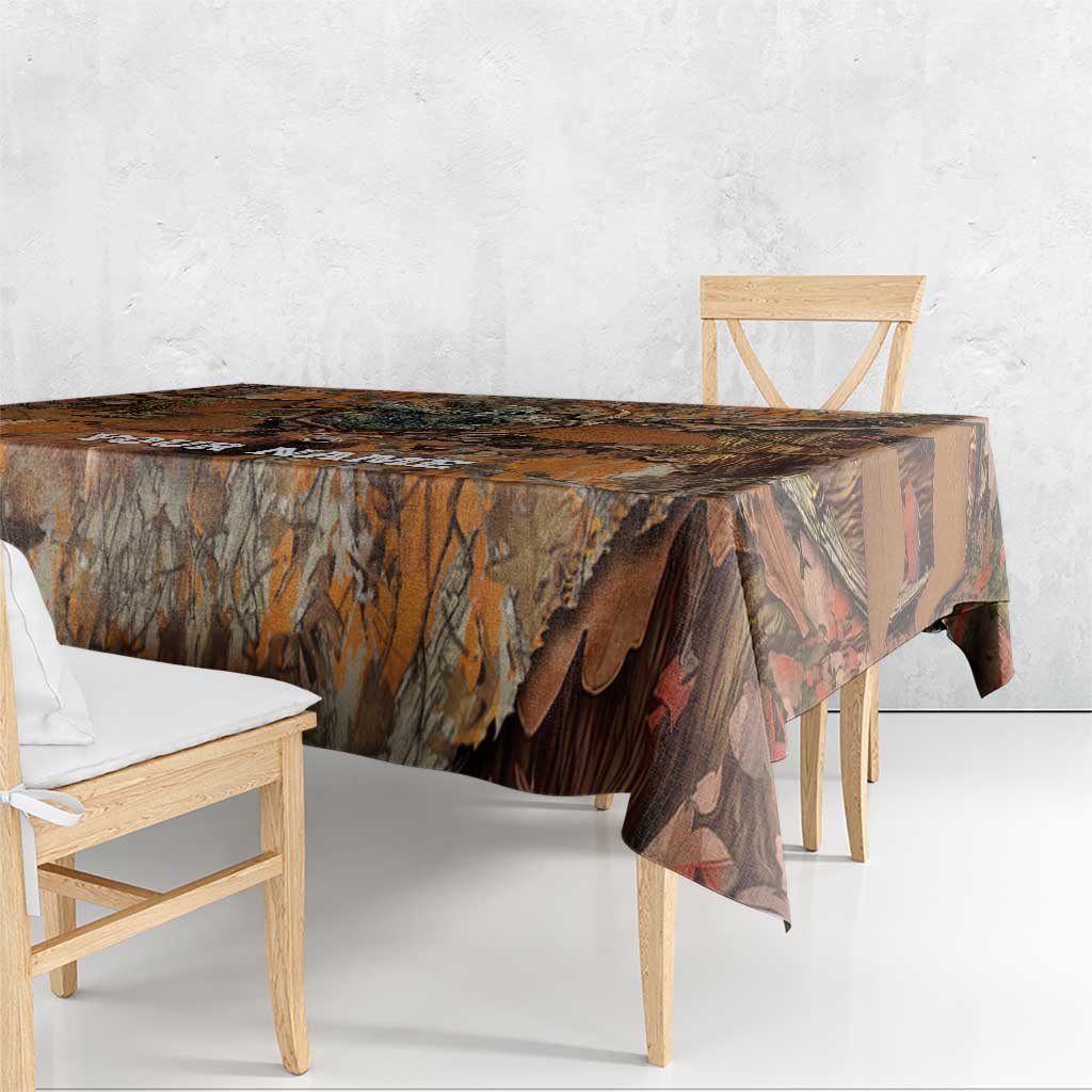 Custom Deer Hunting Tablecloth Big Game Camo Forest Design and Skeleton Archer - Wonder Print Shop