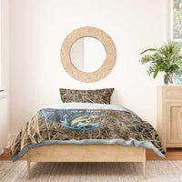 Personalized Walleye Splash Bedding Set Camo Reeds and Night Forest Fishing Theme TS04