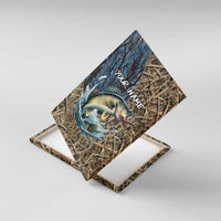 Personalized Walleye Splash Canvas Wall Art Camo Reeds and Night Forest Fishing Theme TS04