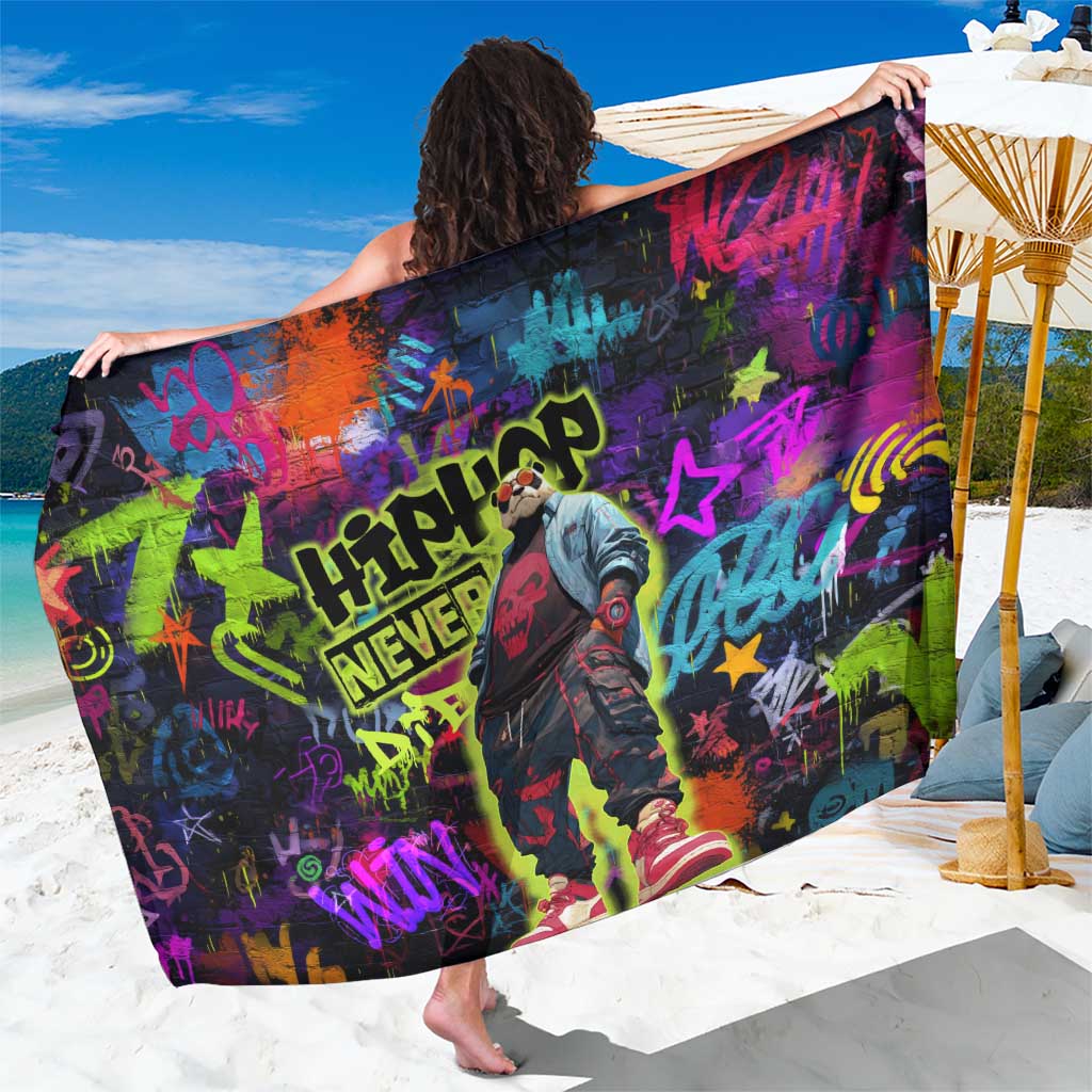 Graffiti Hip Hop Sarong with Neon Bear and Street Artist Panda Design - Wonder Print Shop