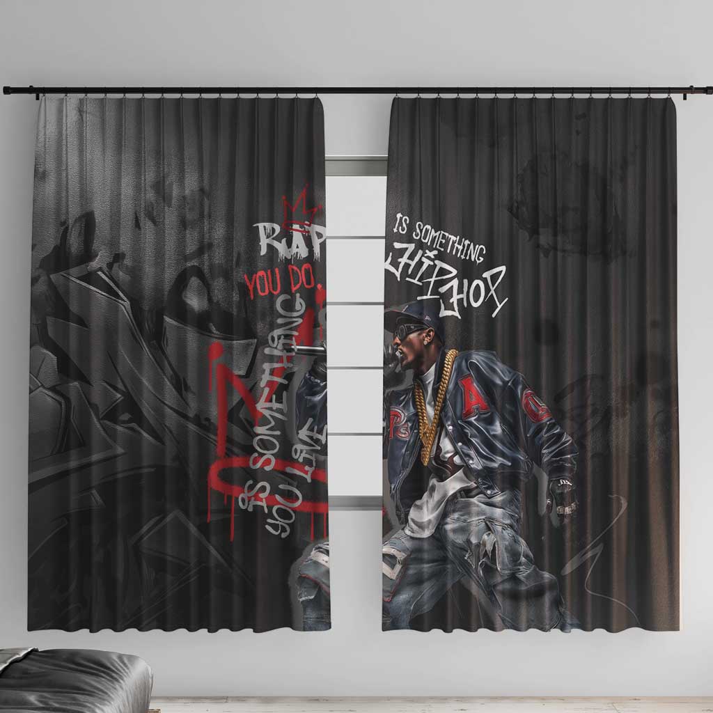 Rap Star Streetwear Window Curtain with Graffiti Lettering and Hip Hop - Wonder Print Shop