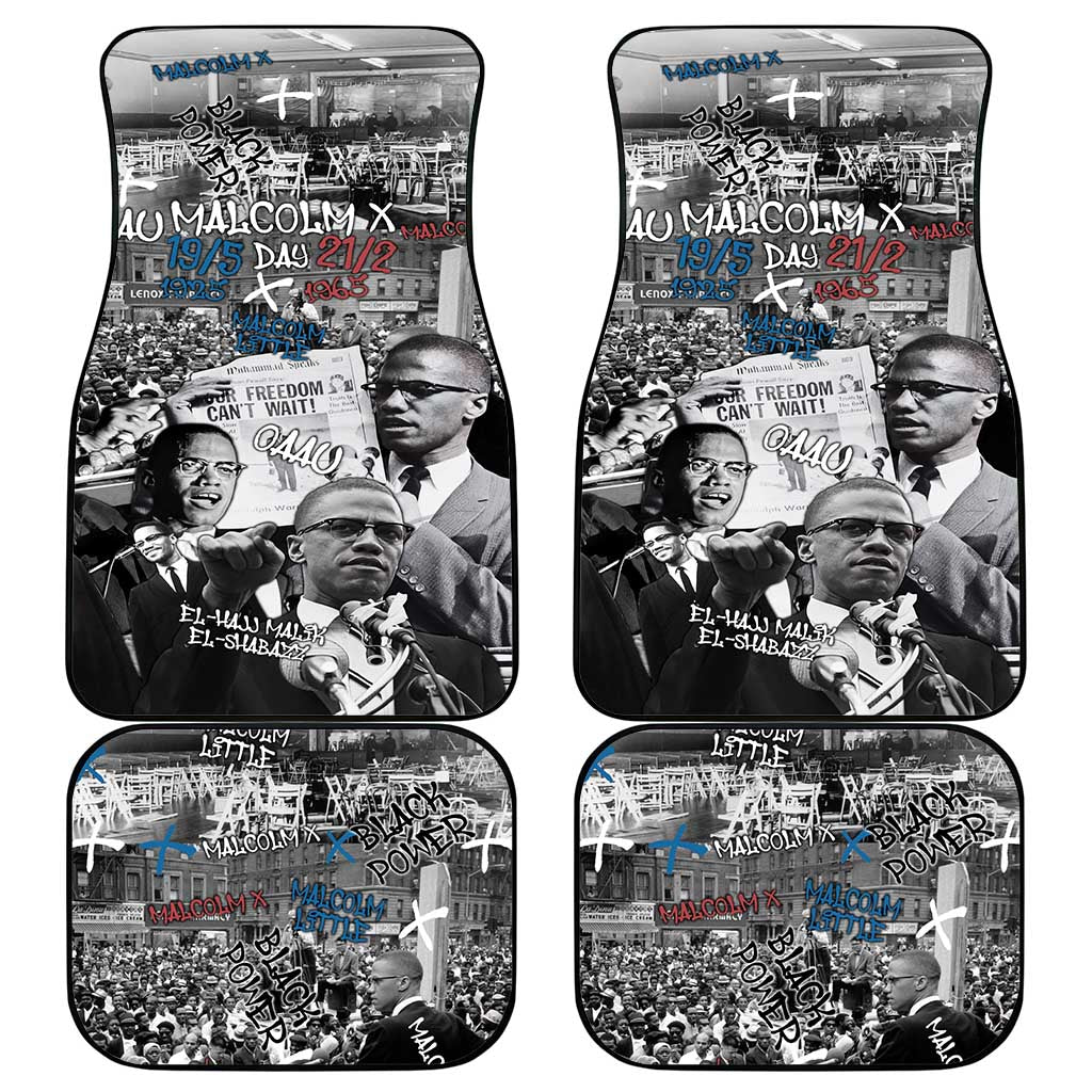 Malcolm X Car Mats Quotes Dates and Black History Activist Theme - Wonder Print Shop