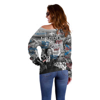 Malcolm X Off Shoulder Sweater Quotes Dates and Black History Activist Theme - Wonder Print Shop