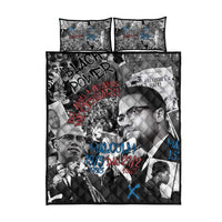 Malcolm X Quilt Bed Set Quotes Dates and Black History Activist Theme - Wonder Print Shop