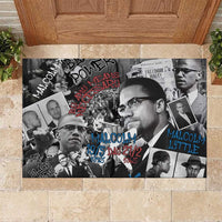 Malcolm X Rubber Doormat Quotes Dates and Black History Activist Theme - Wonder Print Shop