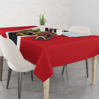 Bass Fishing Personalized Tablecloth Bold Red and Black Lightning Pattern and Honeycomb Background - Wonder Print Shop