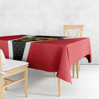 Bass Fishing Personalized Tablecloth Bold Red and Black Lightning Pattern and Honeycomb Background - Wonder Print Shop