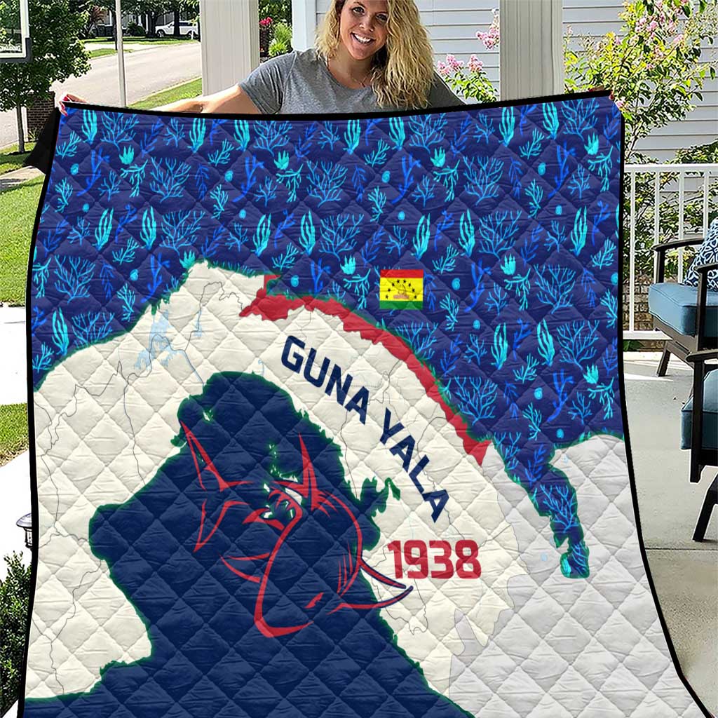 Indigenous Regions of Panama Guna Yala Quilt with Regional Map Lobster Graphic and Coral Pattern 1938 - Wonder Print Shop