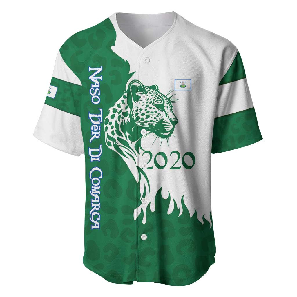 Indigenous Regions of Panama Naso Tjer Di Comarca Baseball Jersey with Jaguar Graphic and Green White Territory and Life 2020 - Wonder Print Shop