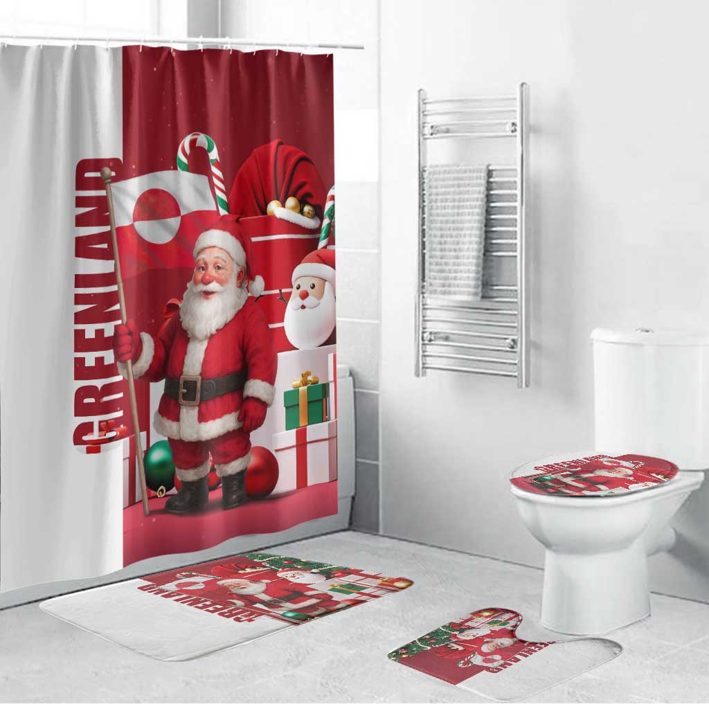 Greenland Santa Christmas Bathroom Set Nordic Holiday Pride Design - Wonder Print Shop