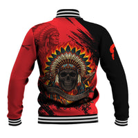 Native American Chief Skull Baseball Jacket Original Founding Fathers Headdress Feather