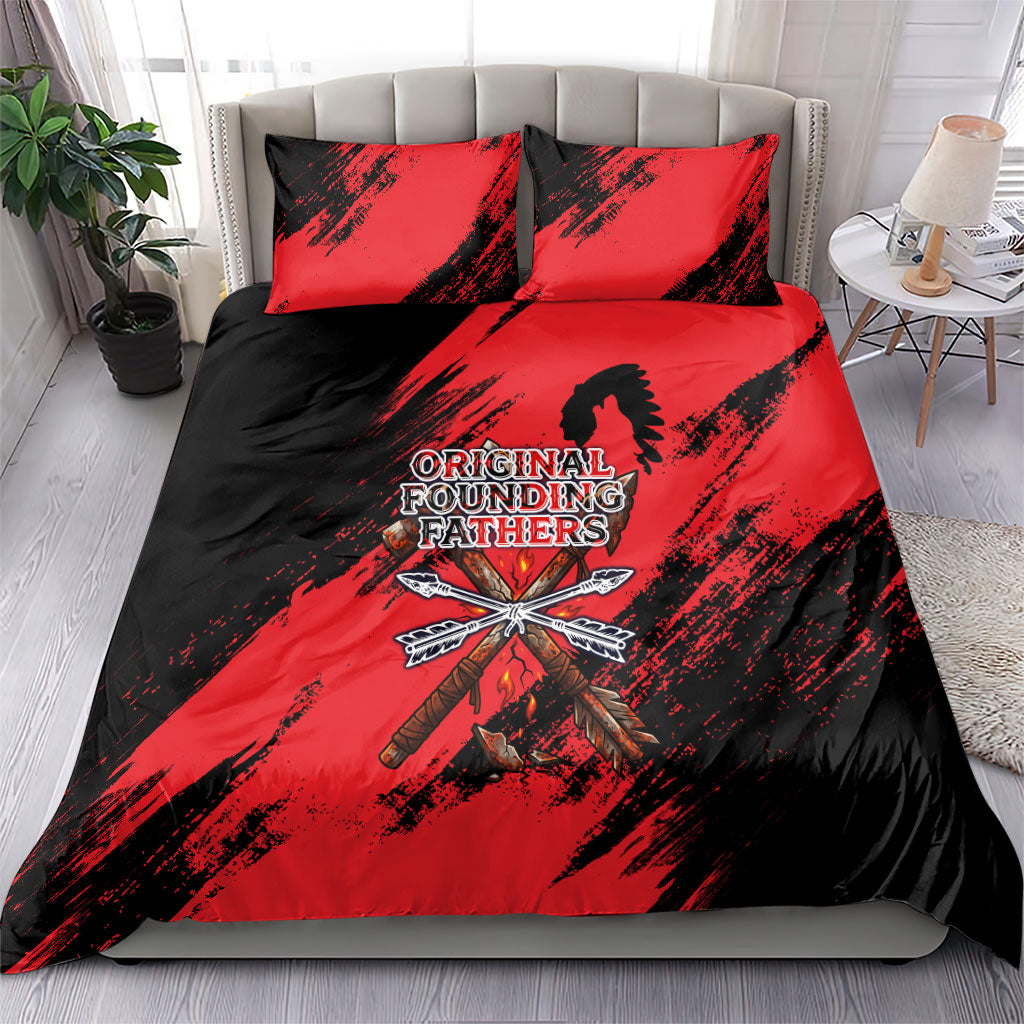 Native American Chief Skull Bedding Set Original Founding Fathers Headdress Feather
