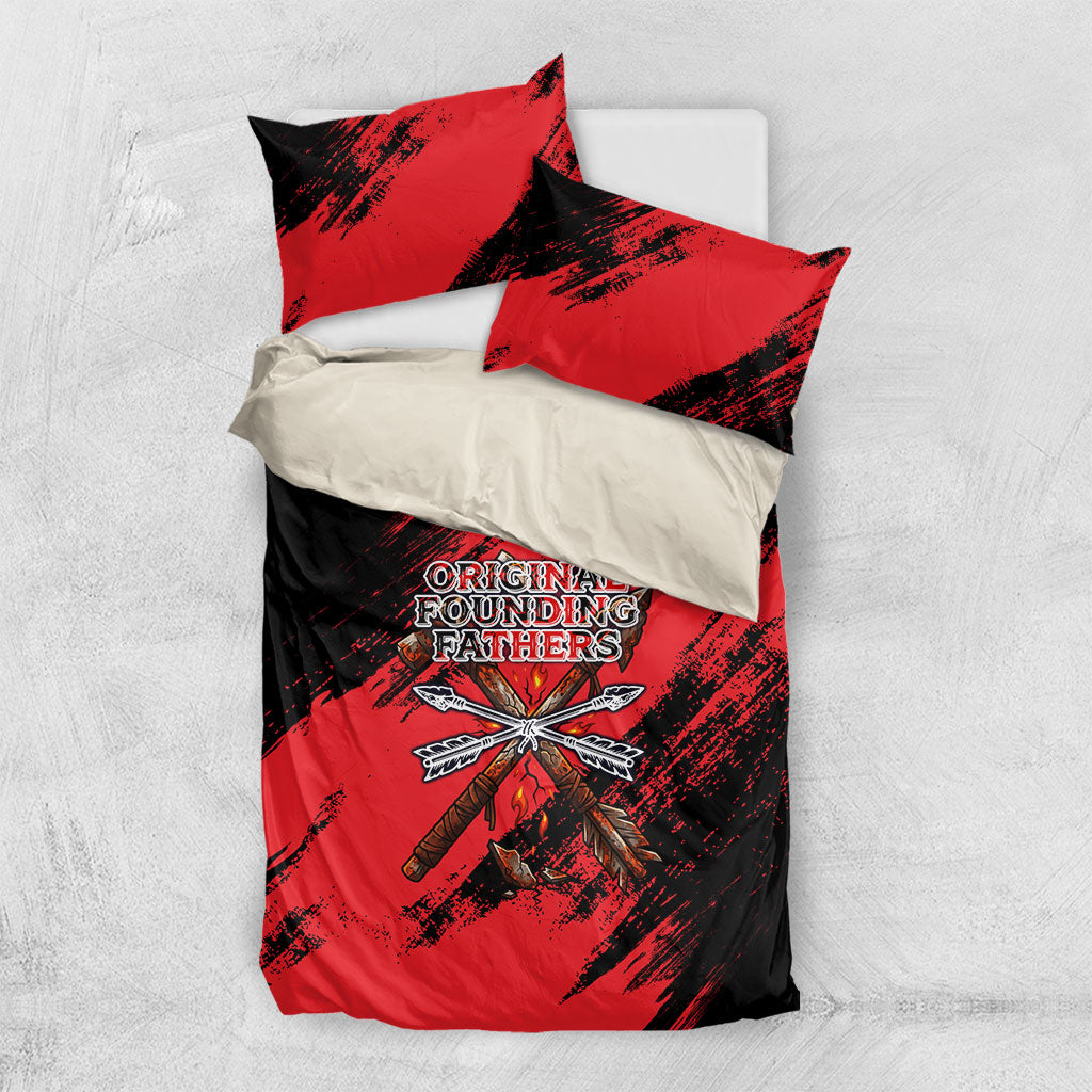 Native American Chief Skull Bedding Set Original Founding Fathers Headdress Feather