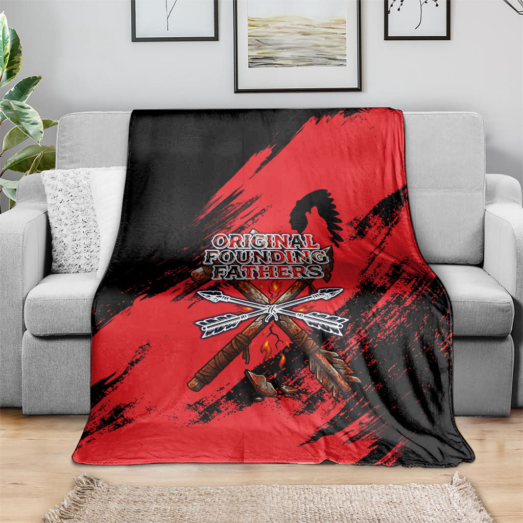 Native American Chief Skull Blanket Original Founding Fathers Headdress Feather