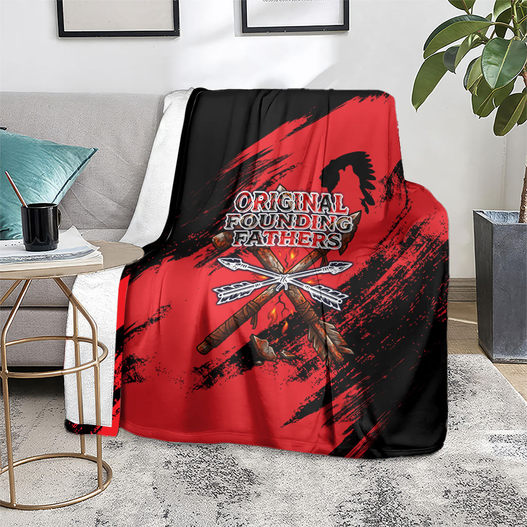 Native American Chief Skull Blanket Original Founding Fathers Headdress Feather