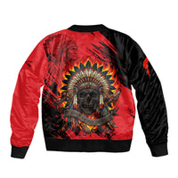 Native American Chief Skull Bomber Jacket Original Founding Fathers Headdress Feather
