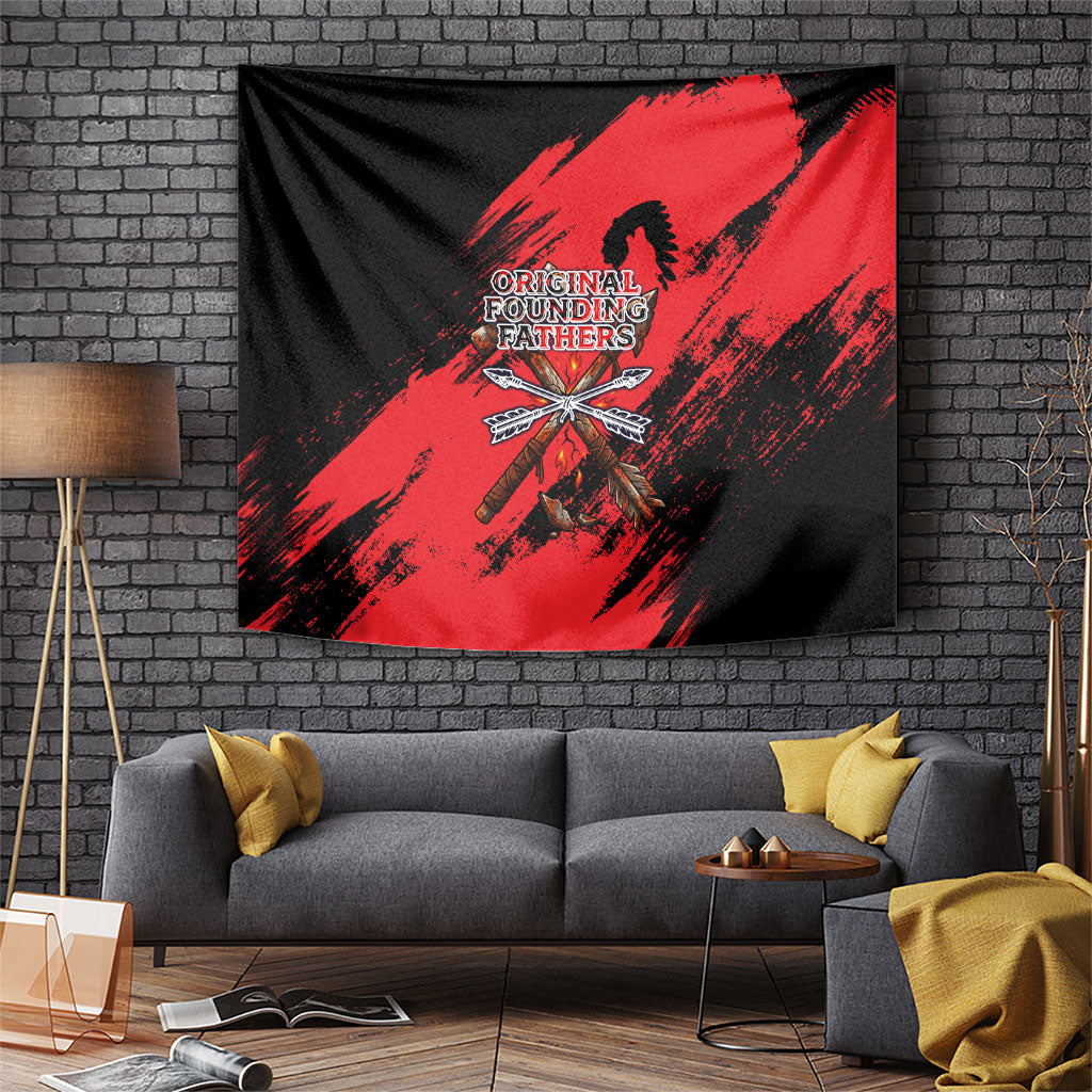 Native American Chief Skull Tapestry Original Founding Fathers Headdress Feather