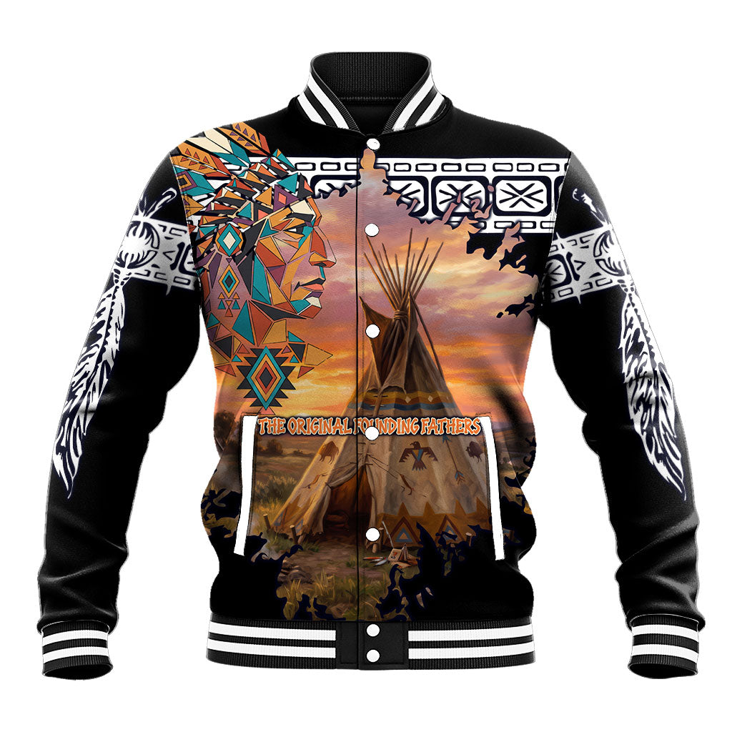 Native American Baseball Jacket The Original Founding Fathers - Rooted In Nature