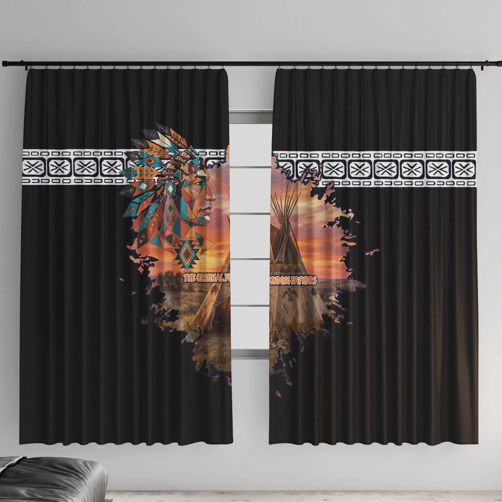 Native American Window Curtain The Original Founding Fathers - Rooted In Nature