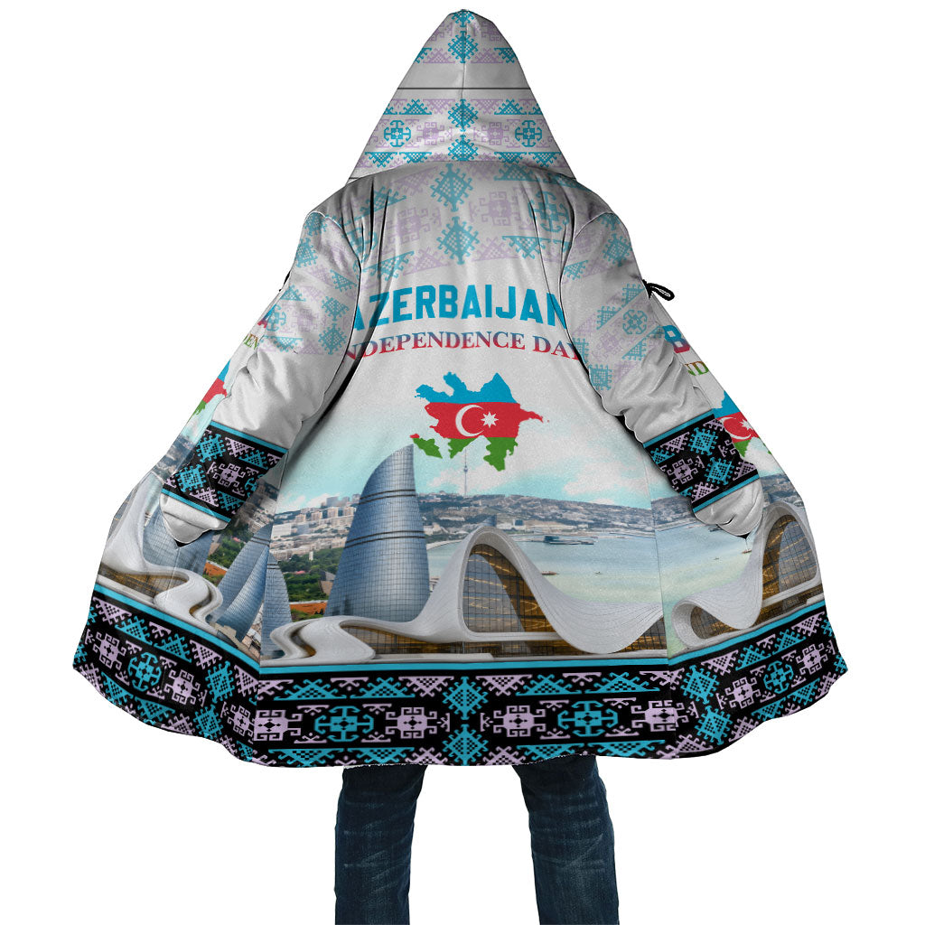 Azerbaijan Independence Day Flag Map Cloak Baku Landmarks And Traditional Geometric