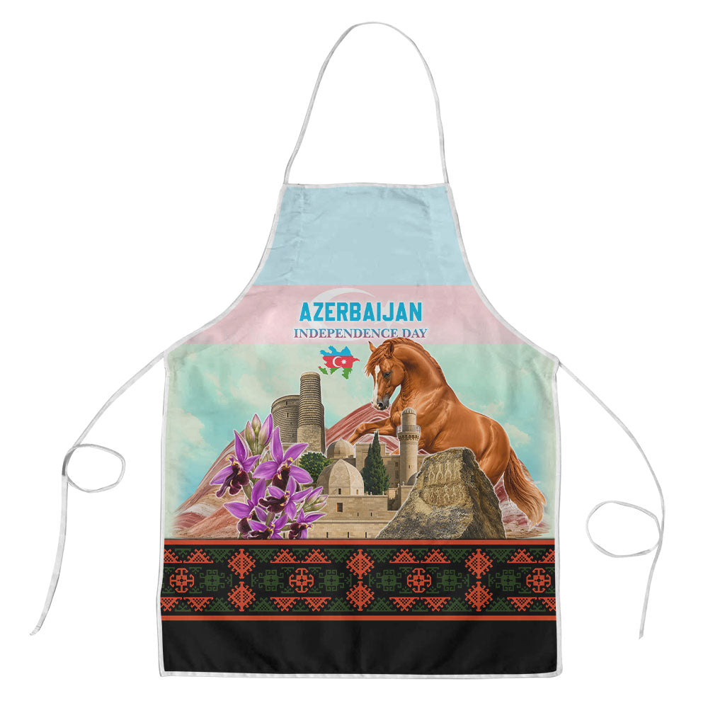Azerbaijan Independence Day Karabakh Horse Apron Patriotic Landmarks And Khari Bulbul Floral