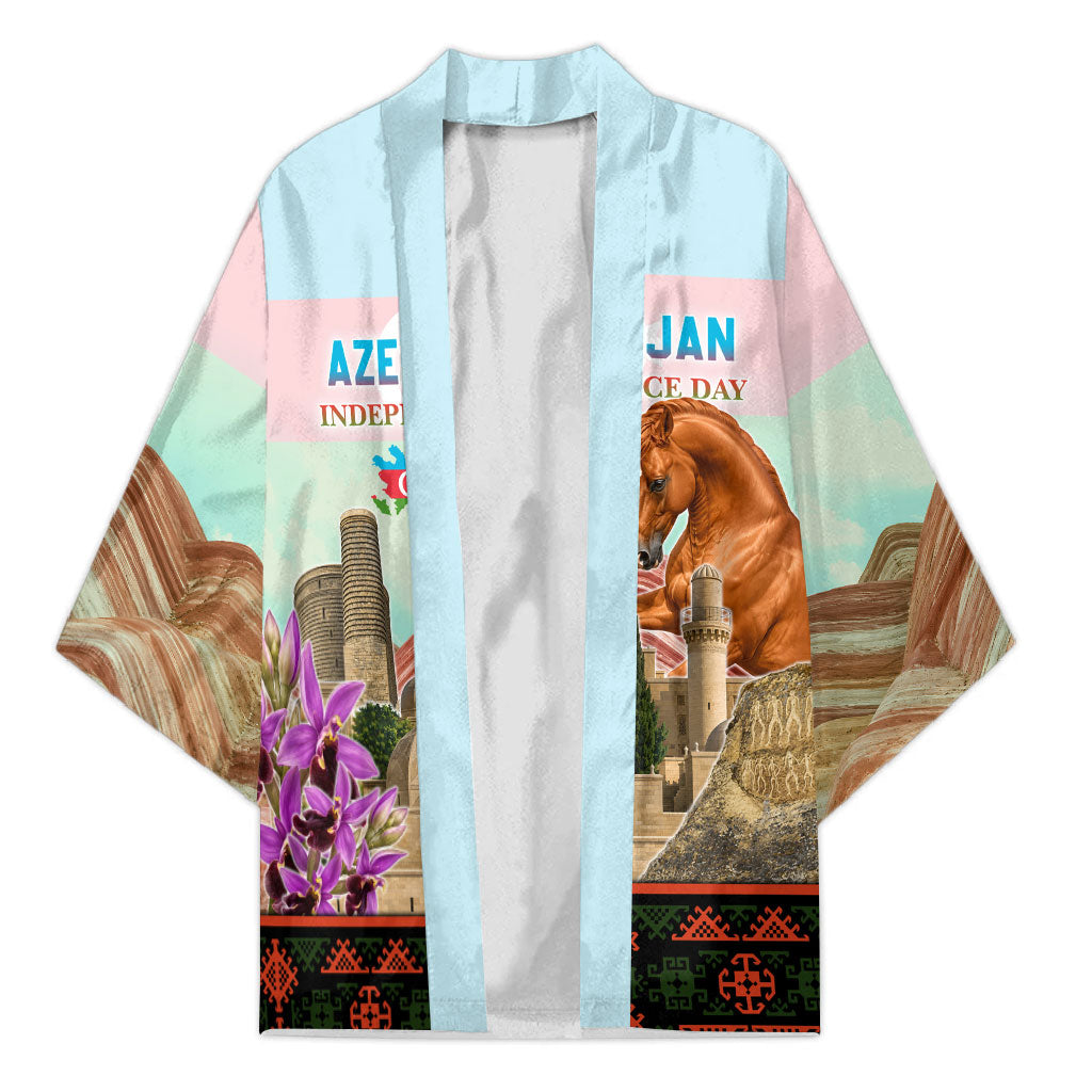 Azerbaijan Independence Day Karabakh Horse Kimono Patriotic Landmarks And Khari Bulbul Floral