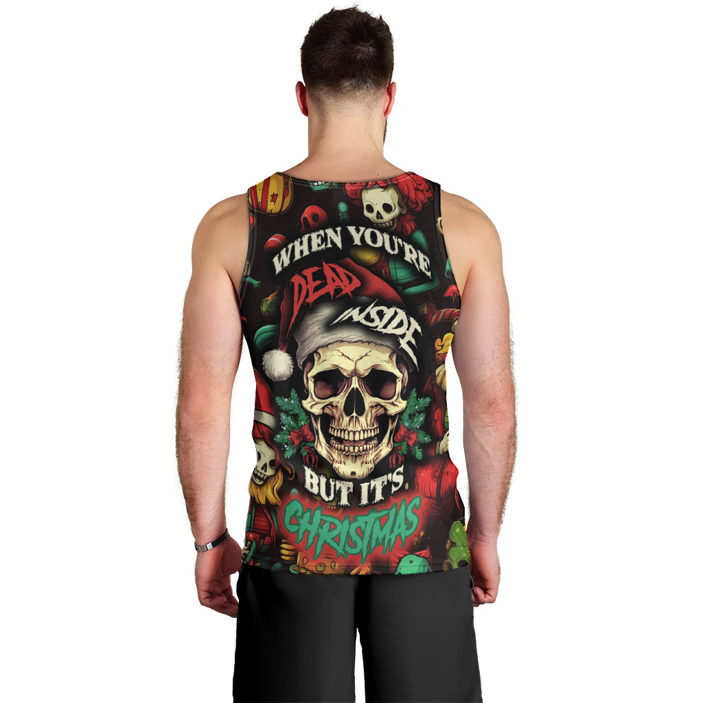 Skull Christmas Men Tank Top When You're Dead Inside But It's Christmas - Wonder Print Shop