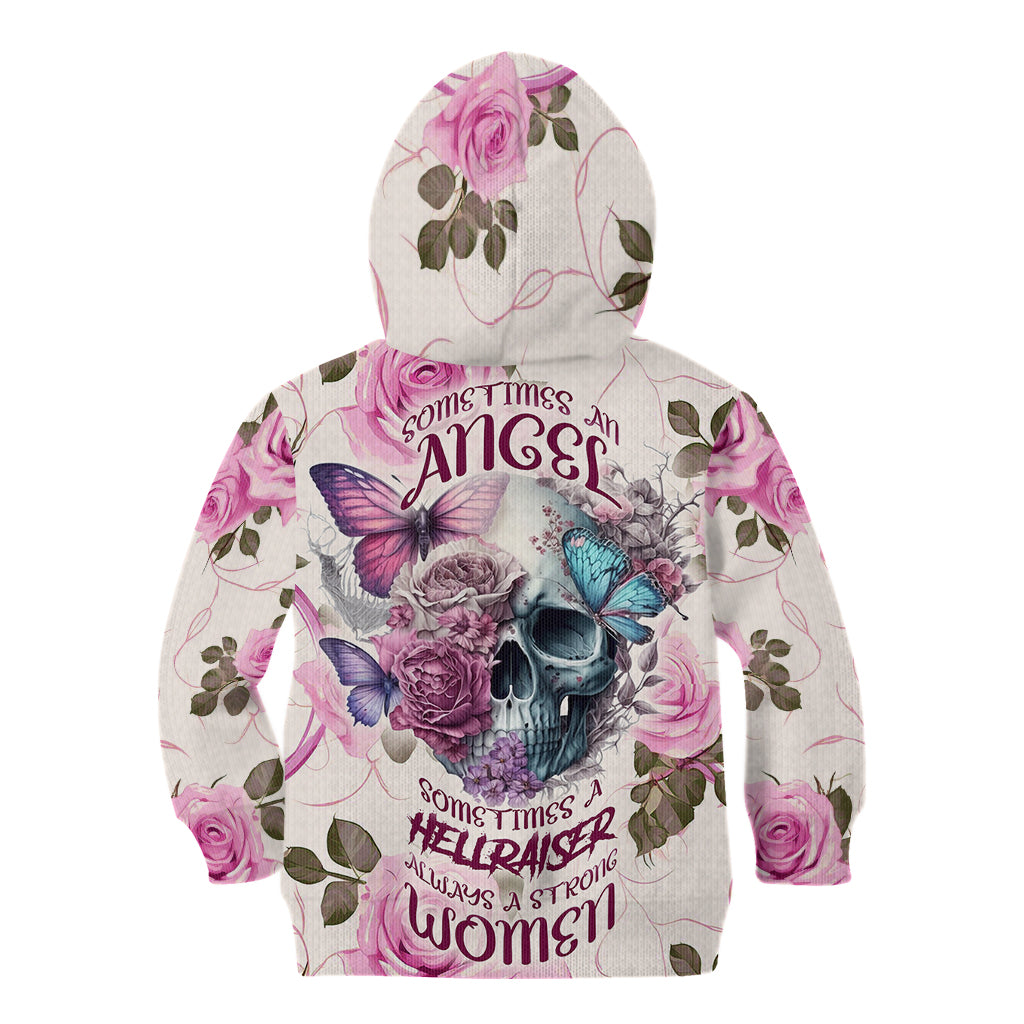 Women Skull Kid Hoodie Some Time An Angel Hellraiser Always A Strong Women - Wonder Print Shop