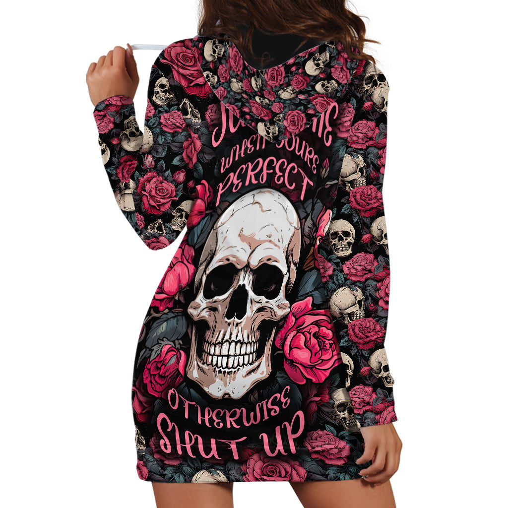 Judge Me When Yours Perfect Otherwise Shut Up Skull Hoodie Dress - Wonder Print Shop