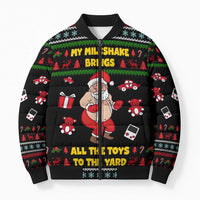 My Milkshake Bring Christmas Design Bomber Puffer Jacket Xmas Holiday Patterns - Wonder Print Shop