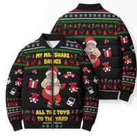 My Milkshake Bring Christmas Design Bomber Puffer Jacket Xmas Holiday Patterns - Wonder Print Shop