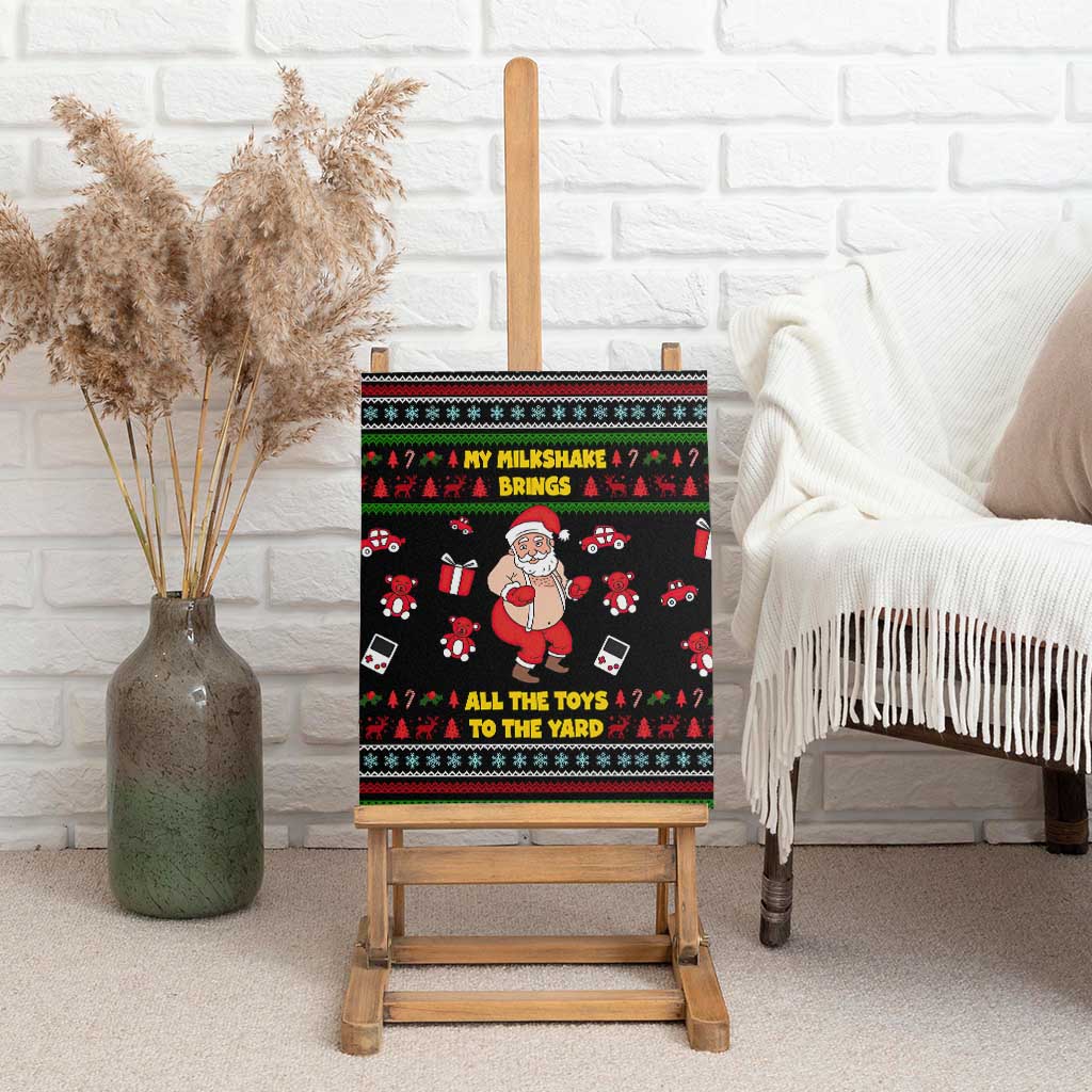 My Milkshake Bring Christmas Design Canvas Wall Art Xmas Holiday Patterns - Wonder Print Shop