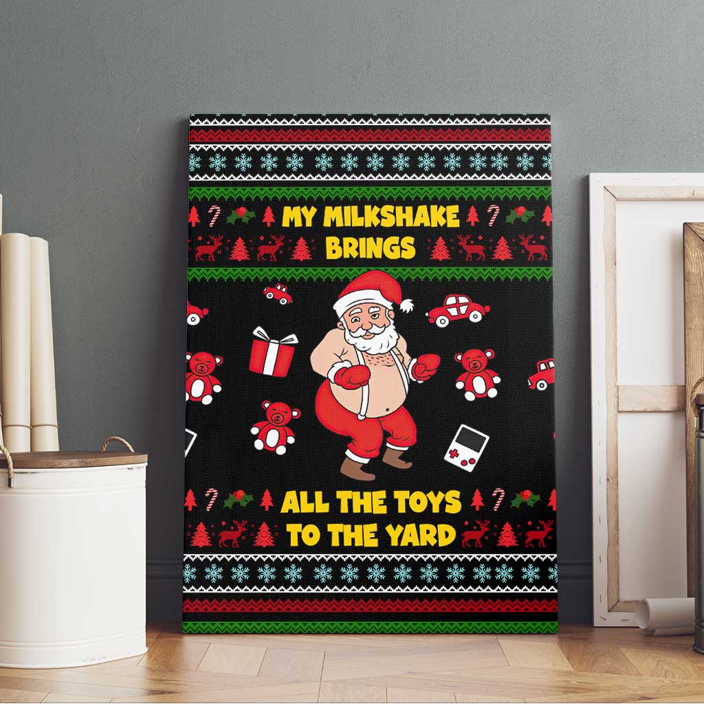 My Milkshake Bring Christmas Design Canvas Wall Art Xmas Holiday Patterns - Wonder Print Shop