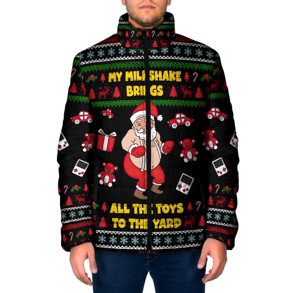 My Milkshake Bring Christmas Design Padded Jacket Xmas Holiday Patterns - Wonder Print Shop