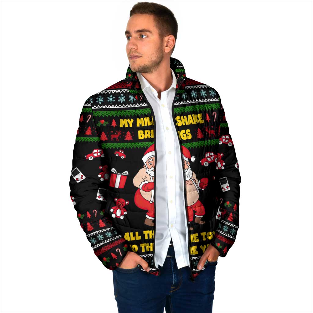 My Milkshake Bring Christmas Design Padded Jacket Xmas Holiday Patterns - Wonder Print Shop