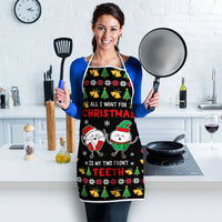 My Two Front Teeth Christmas Design Apron Xmas Holiday Patterns - Wonder Print Shop