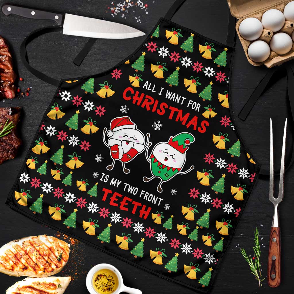 My Two Front Teeth Christmas Design Apron Xmas Holiday Patterns - Wonder Print Shop