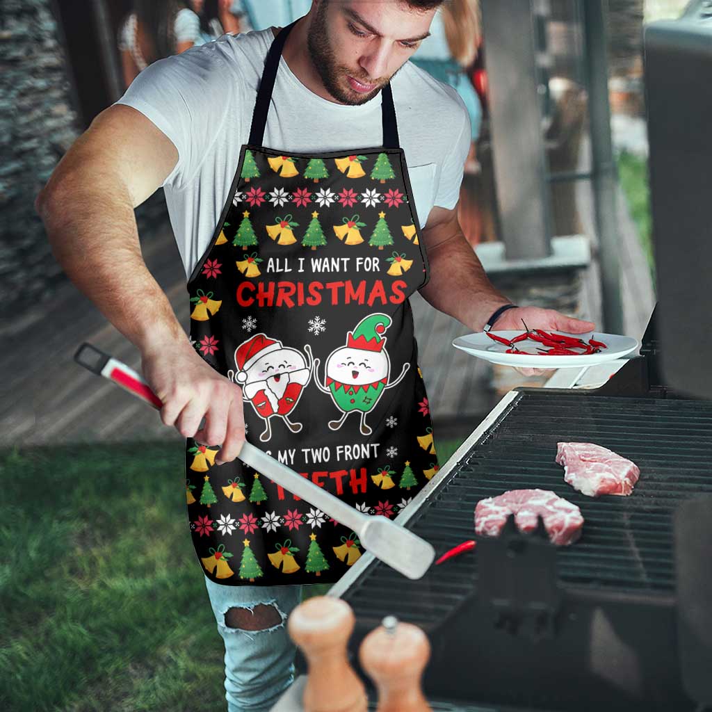 My Two Front Teeth Christmas Design Apron Xmas Holiday Patterns - Wonder Print Shop