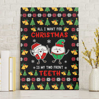 My Two Front Teeth Christmas Design Canvas Wall Art Xmas Holiday Patterns - Wonder Print Shop