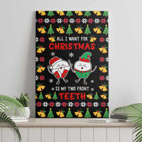 My Two Front Teeth Christmas Design Canvas Wall Art Xmas Holiday Patterns - Wonder Print Shop