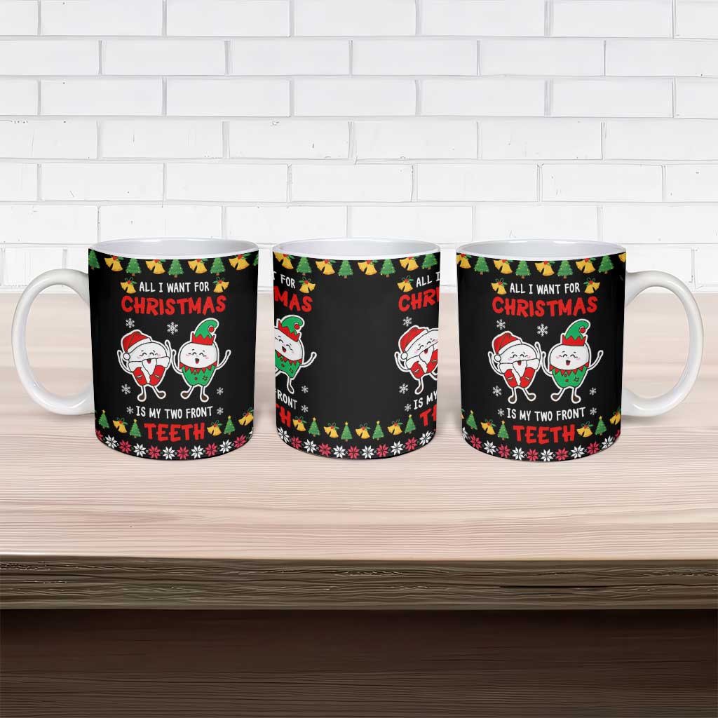 My Two Front Teeth Christmas Design Ceramic Mug Xmas Holiday Patterns - Wonder Print Shop