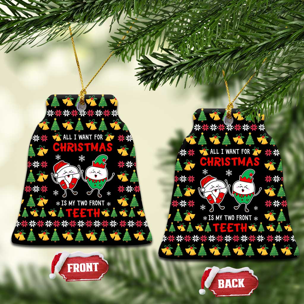 My Two Front Teeth Christmas Design Ceramic Ornament Xmas Holiday Patterns - Wonder Print Shop