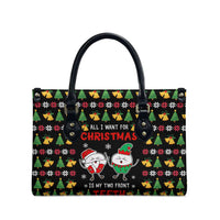 My Two Front Teeth Christmas Design Leather Bag Xmas Holiday Patterns - Wonder Print Shop